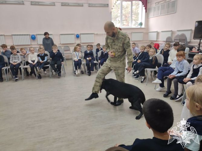 В Иванове кинолог Росгвардии провел мастер-класс по дрессировке собак для школьников