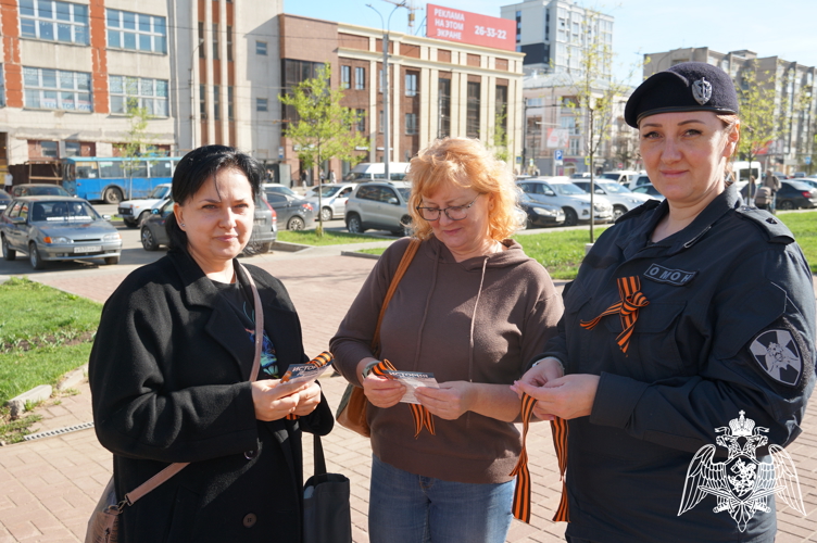 Акцию «Георгиевская ленточка» поддержали росгвардейцы в Иванове