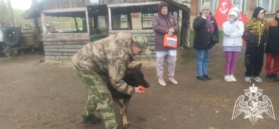 Кинологи Росгвардии провели показательное выступление для детей в Ивановской области